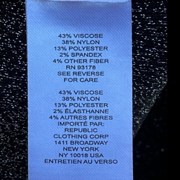 House of Harlow 1960 NWT Women's Black Silver Lurex Metallic Dress Mock Neck Med - Picture 6 of 12